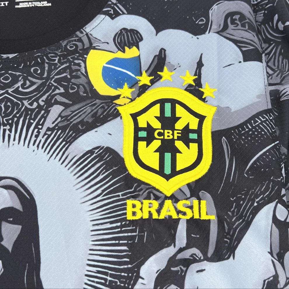 Maillot Brésil Christ Concept Noir et Gris 24/25
